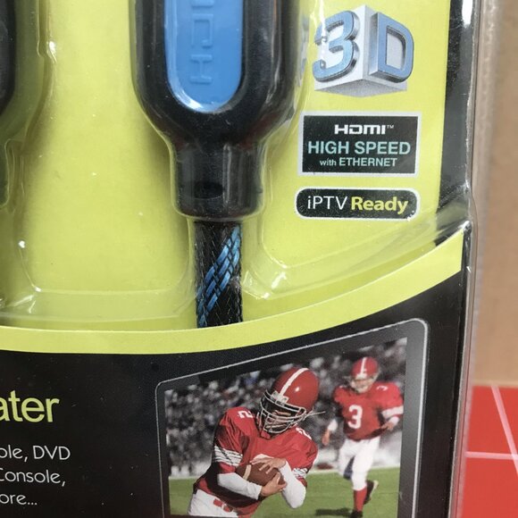 2 Blue Mesh Braided High Speed HDMI Cables - 6ft Each NEW - Picture 4 of 6